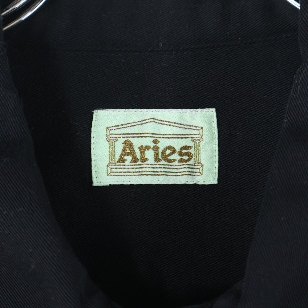 Aries(アリエス) Mini Problemo Uniform Shirt ロゴ刺繍 半袖シャツ ブラック
