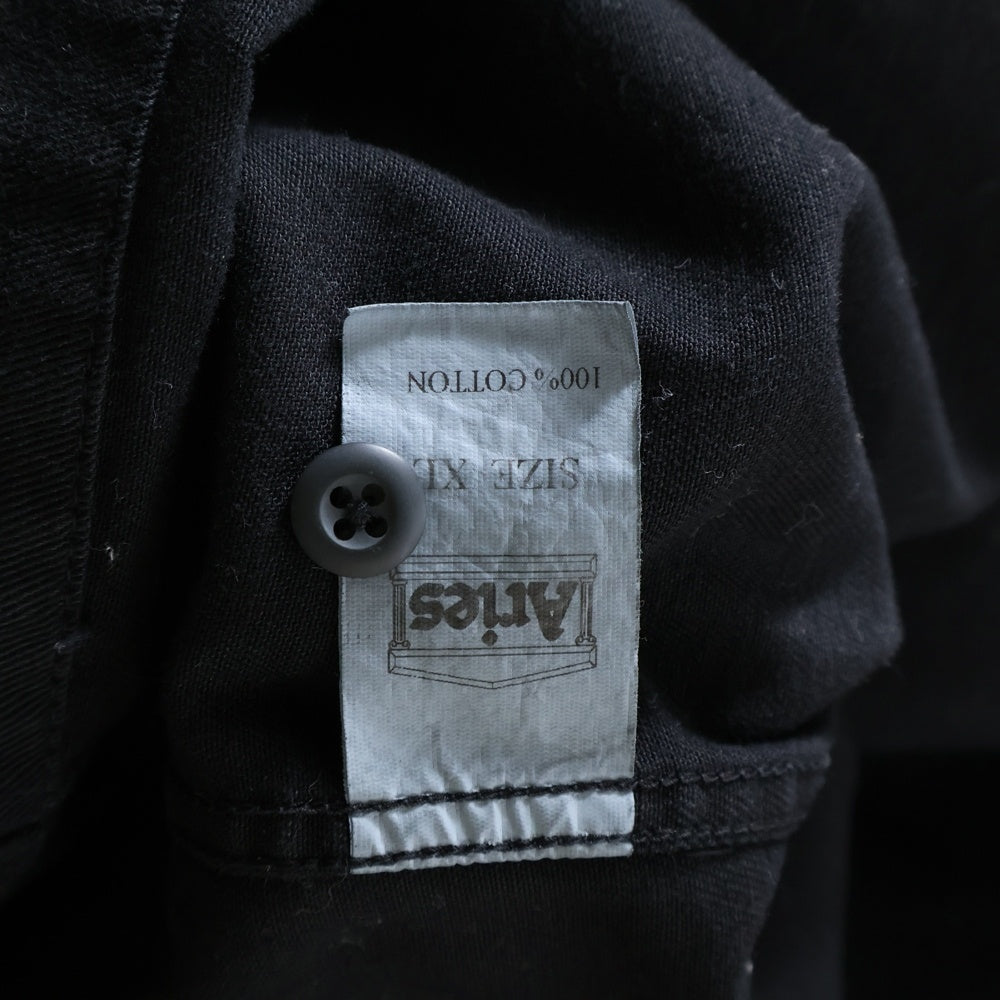 Aries(アリエス) Mini Problemo Uniform Shirt ロゴ刺繍 半袖シャツ ブラック