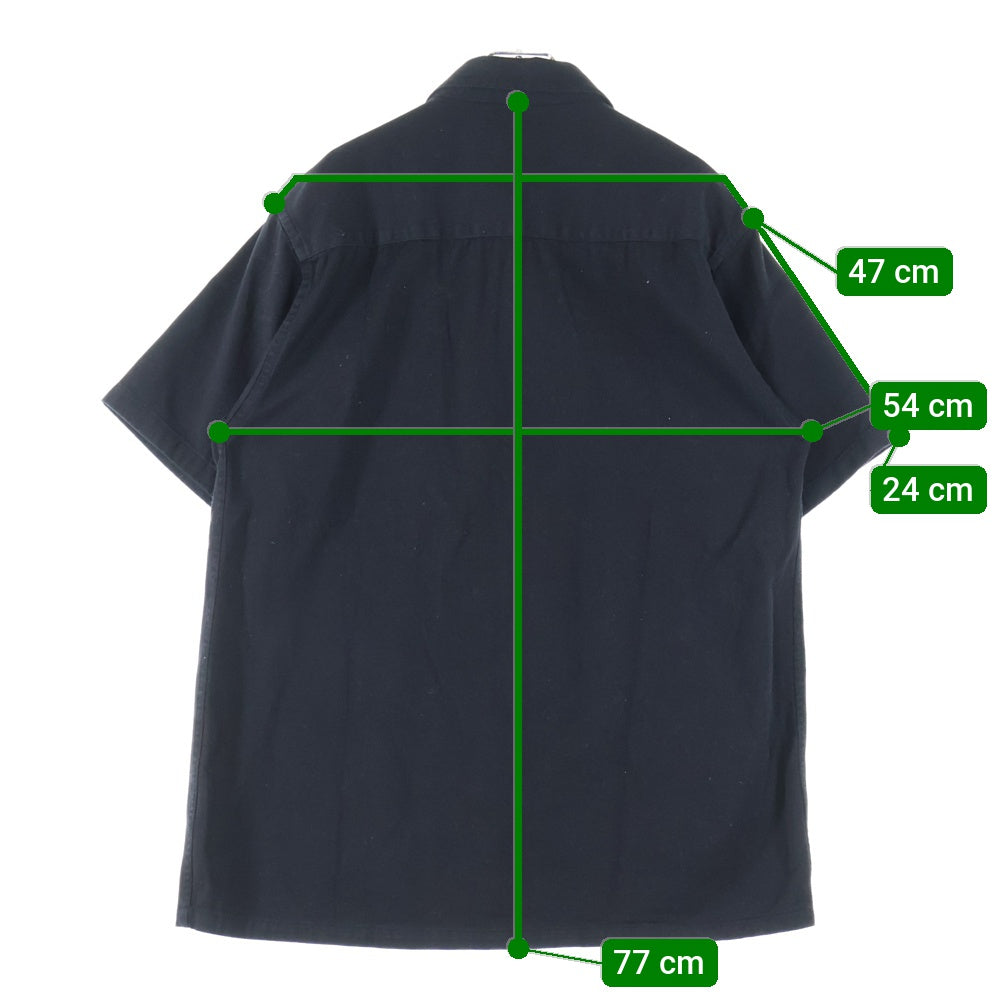 Aries(アリエス) Mini Problemo Uniform Shirt ロゴ刺繍 半袖シャツ ブラック