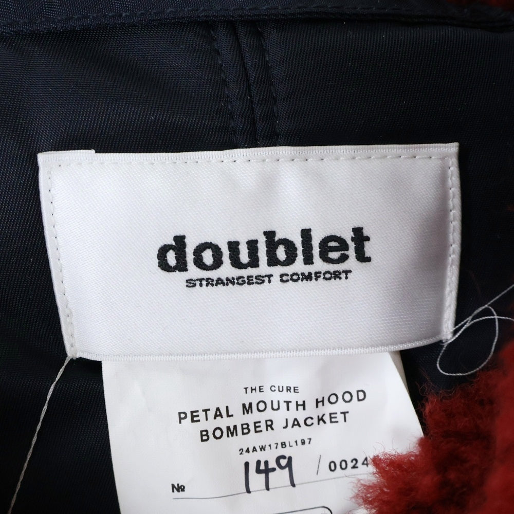 doublet(ダブレット) 24AW PETAL MOUTH HOOD BOMBER JACKET ファー ボンバージャケット ネイビー 24AW17BL197
