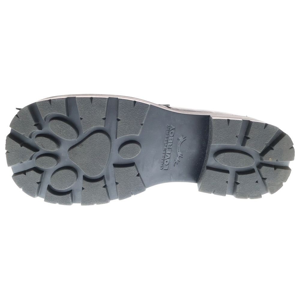 CHARLES JEFFREY LOVERBOY(チャールズジェフリーラバーボーイ) MOCCASIN MOGGIES 爪付き モカシン レザーローファー ローカットシューズ ブラック
