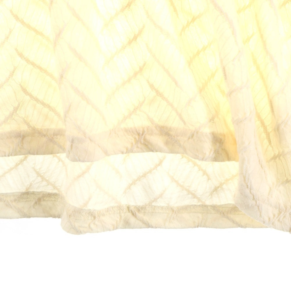 NO BRAND(ノーブランド) CHAORENBANG ヘリンボーン総柄 長袖トップス アイボリー