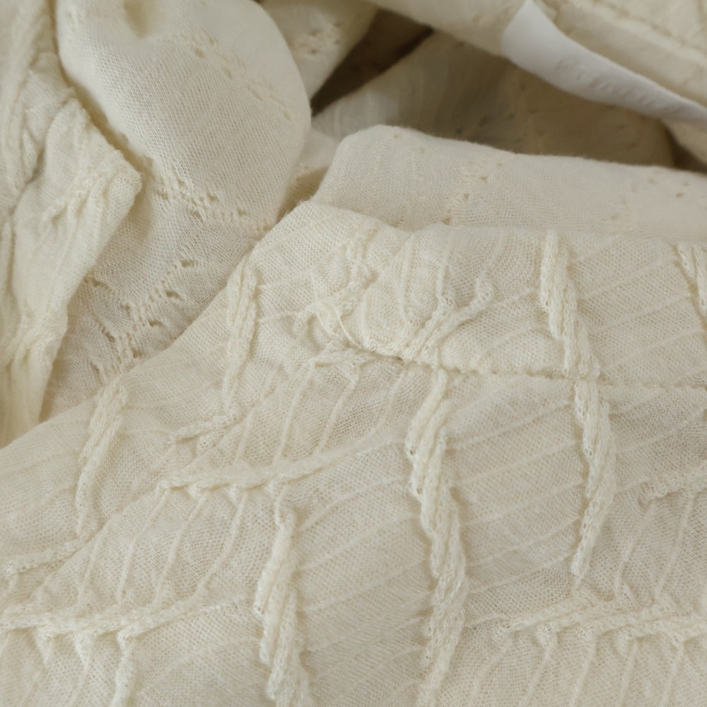 NO BRAND(ノーブランド) CHAORENBANG ヘリンボーン総柄 長袖トップス アイボリー