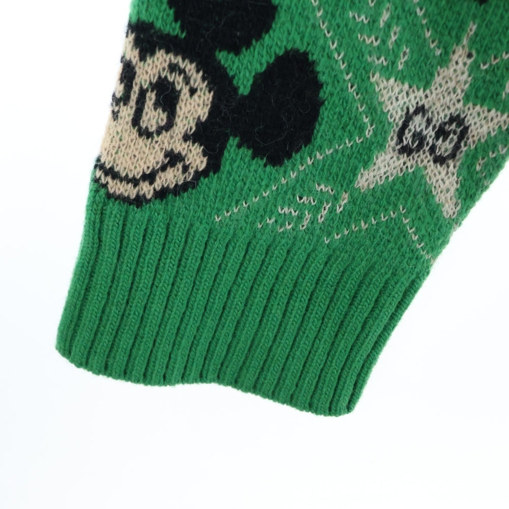 GUCCI(グッチ) ×Disney Mickey Mouse Pattern Crewneck Knitted Sweater ディズニー クルーネックウールニットセーター グリーン 601563 XKA57
