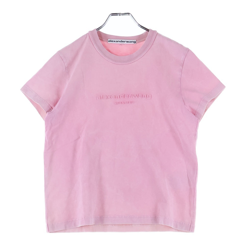 ALEXANDER WANG(アレキサンダーワン) Emboss T-Shirt エンボスロゴ 半袖Tシャツ ピンク レディース