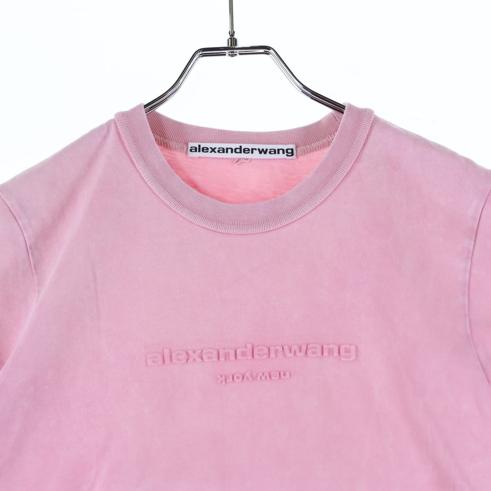 ALEXANDER WANG(アレキサンダーワン) Emboss T-Shirt エンボスロゴ 半袖Tシャツ ピンク レディース