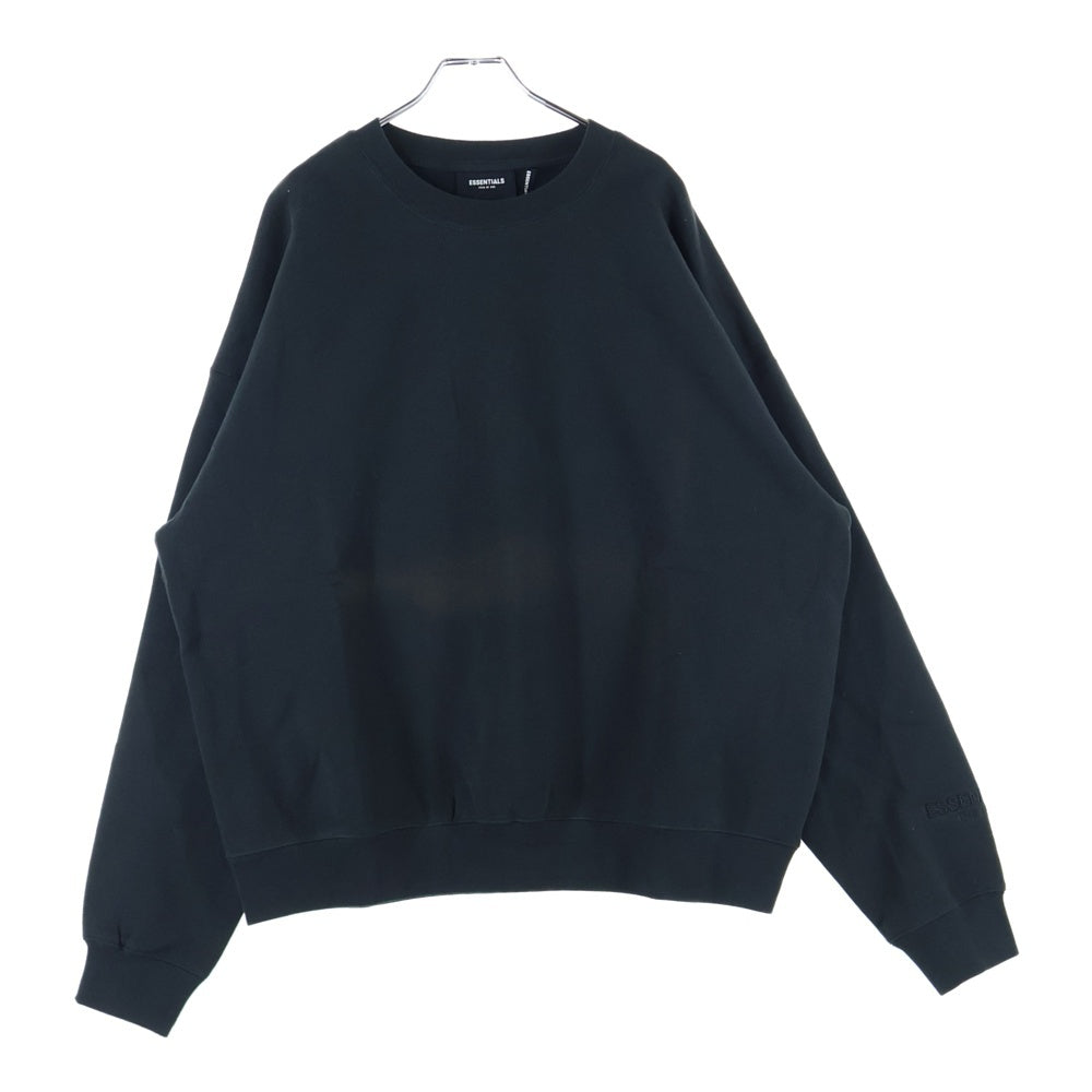 FEAR OF GOD ESSENTIALS(フィアオブゴッド エッセンシャルズ) SWEATSHIRT リフレクターロゴ クルーネックスウェットトレーナー ブラック