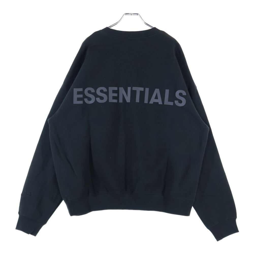 FEAR OF GOD ESSENTIALS(フィアオブゴッド エッセンシャルズ) SWEATSHIRT リフレクターロゴ クルーネックスウェットトレーナー ブラック