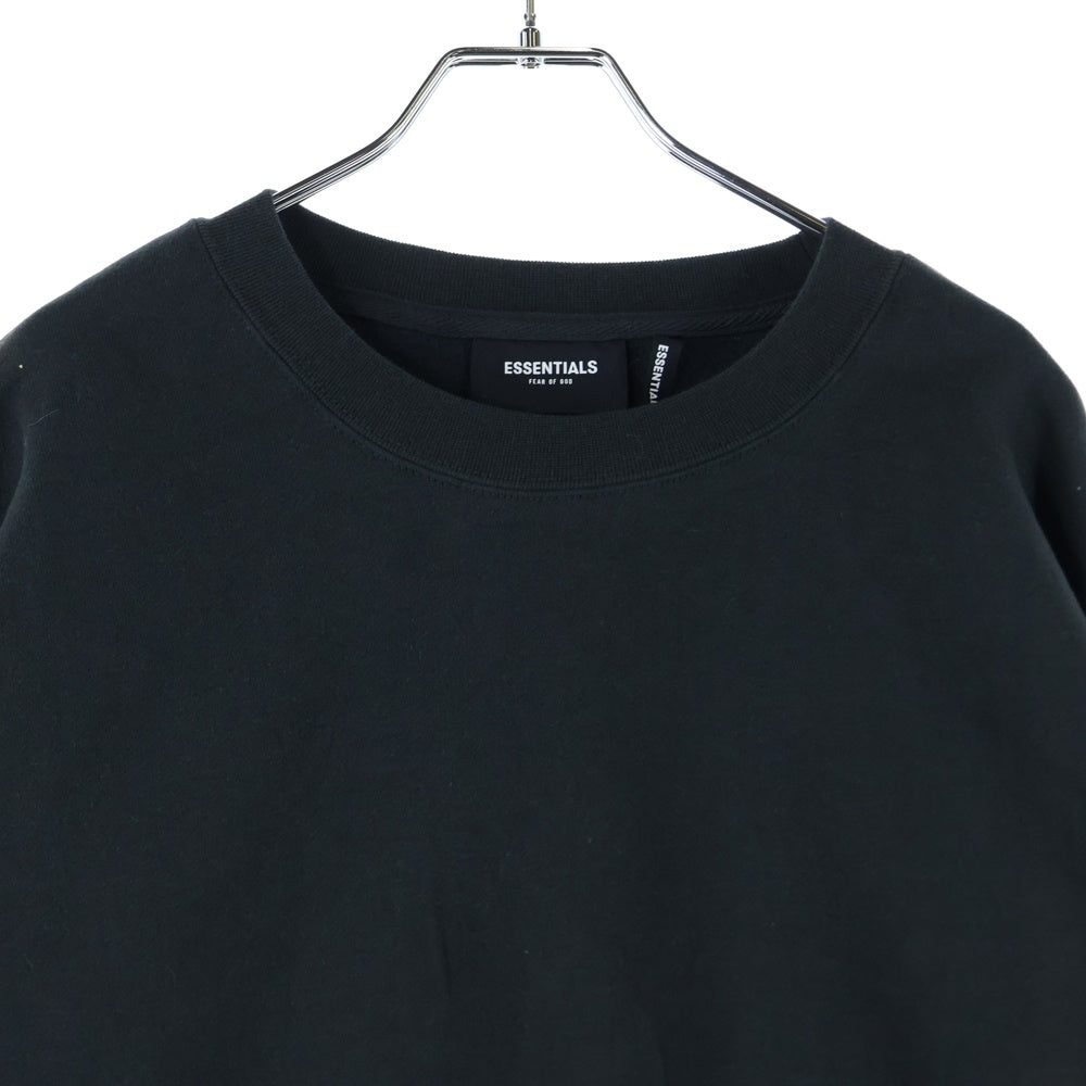 FEAR OF GOD ESSENTIALS(フィアオブゴッド エッセンシャルズ) SWEATSHIRT リフレクターロゴ クルーネックスウェットトレーナー ブラック