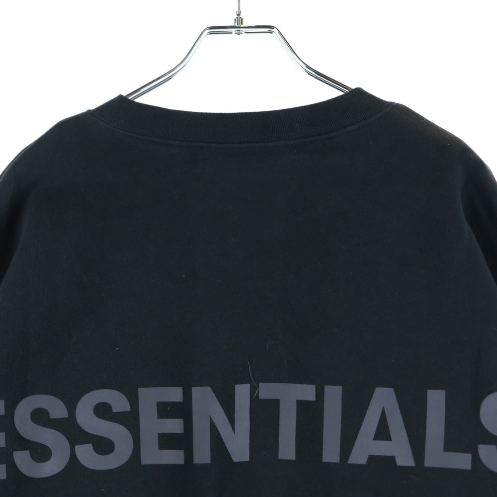 FEAR OF GOD ESSENTIALS(フィアオブゴッド エッセンシャルズ) SWEATSHIRT リフレクターロゴ クルーネックスウェットトレーナー ブラック