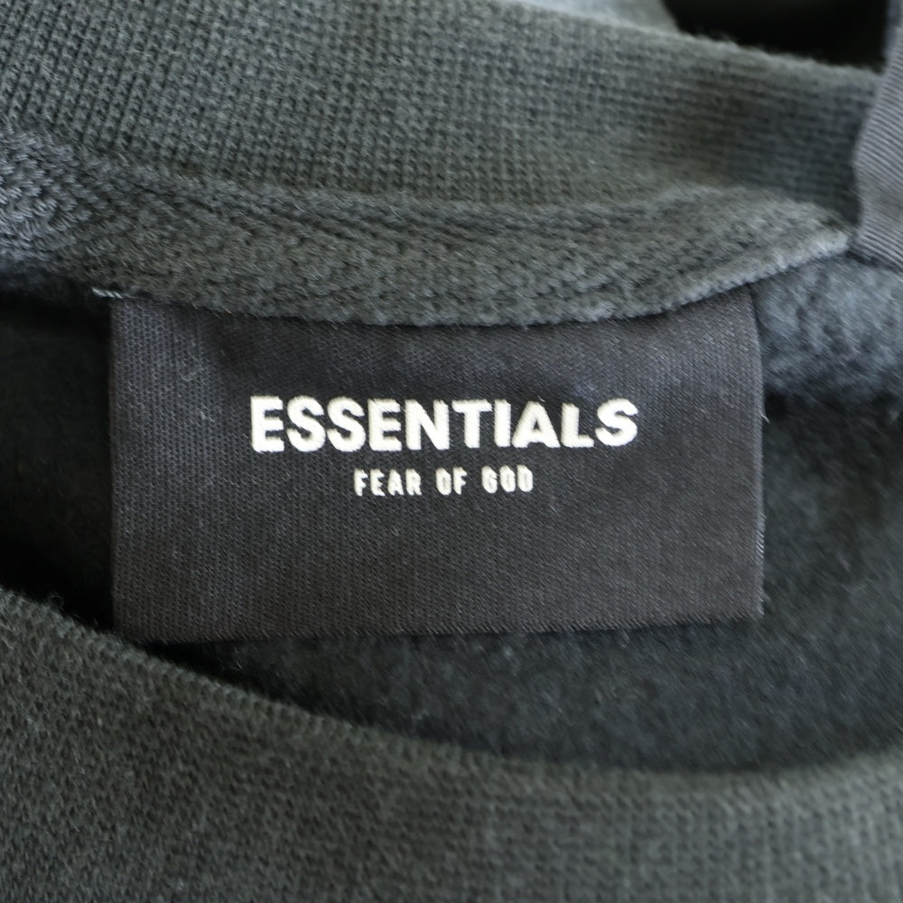 FEAR OF GOD ESSENTIALS(フィアオブゴッド エッセンシャルズ) SWEATSHIRT リフレクターロゴ クルーネックスウェットトレーナー ブラック