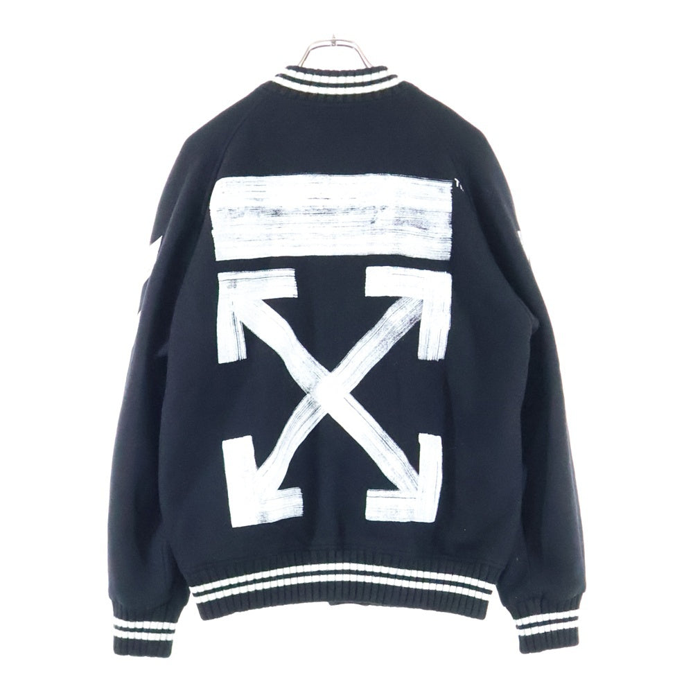 OFF-WHITE(オフホワイト) 17AW Diag Brushed Varsity Jacket ウール ヴァーシティジャケット ボンバージャケット ブラック OMEA057F17015017