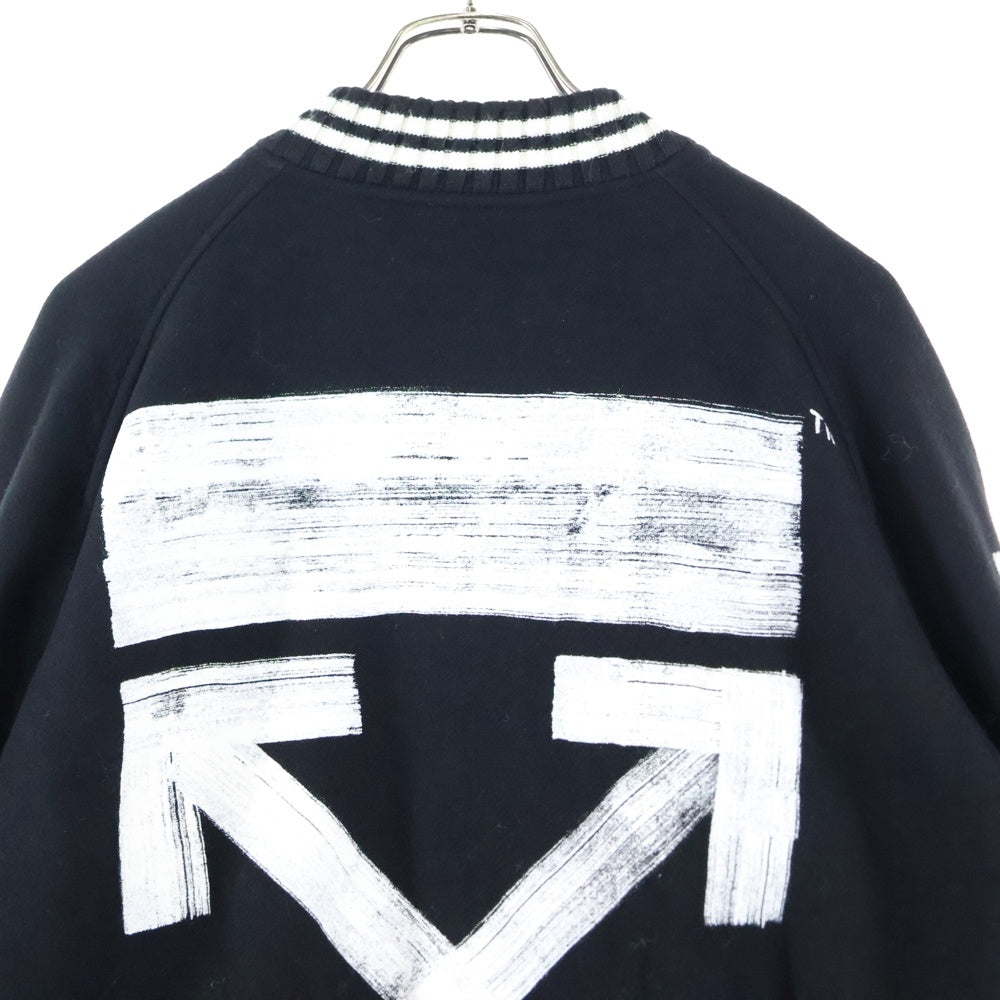 OFF-WHITE(オフホワイト) 17AW Diag Brushed Varsity Jacket ウール ヴァーシティジャケット ボンバージャケット ブラック OMEA057F17015017