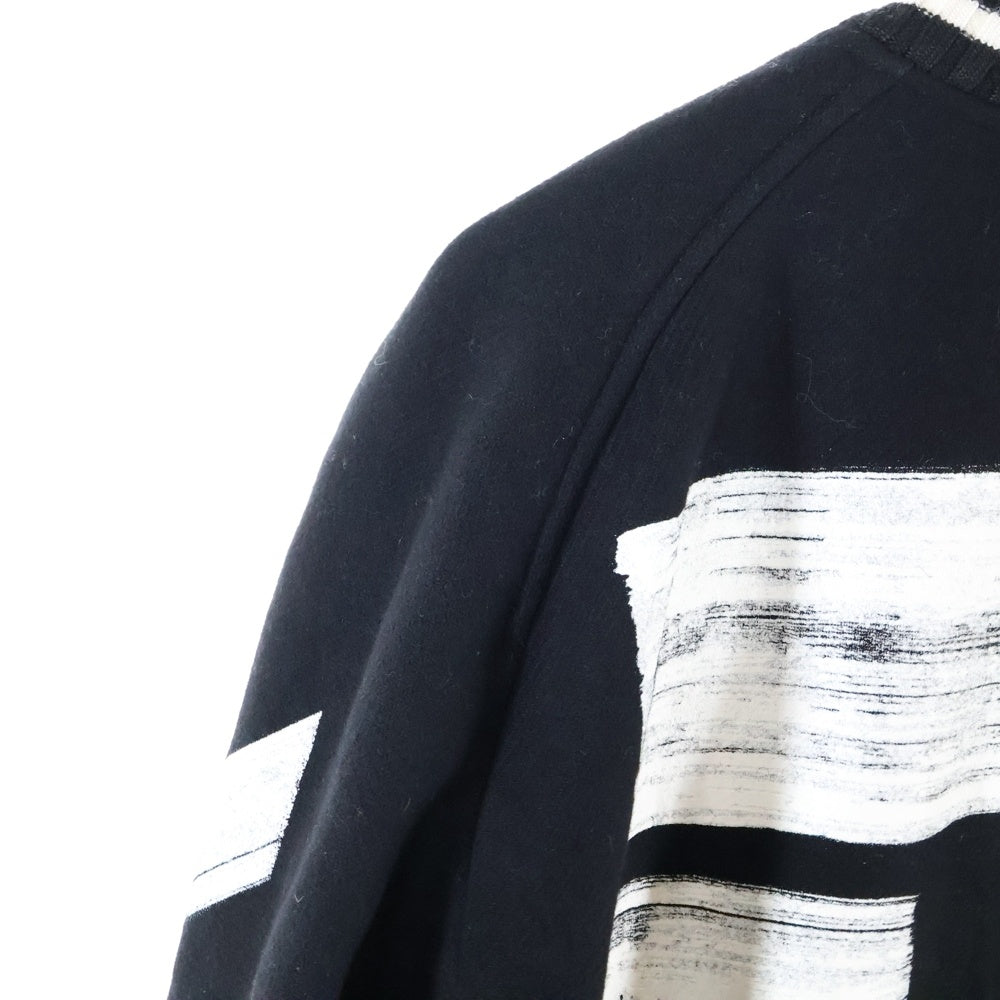 OFF-WHITE(オフホワイト) 17AW Diag Brushed Varsity Jacket ウール ヴァーシティジャケット ボンバージャケット ブラック OMEA057F17015017