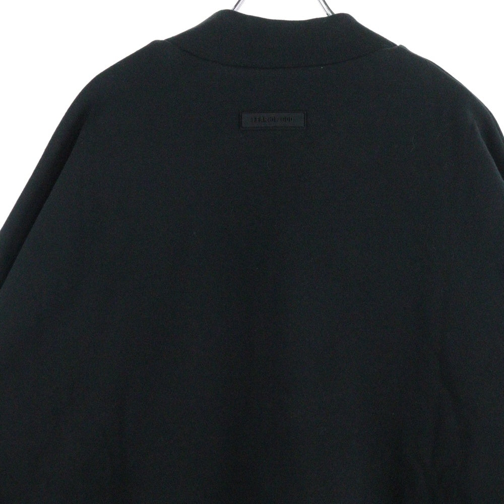 FEAR OF GOD ESSENTIALS(フィアオブゴッド エッセンシャルズ) SWEATSHIRT フロントラバー クルーネックスウェットトレーナー ブラック