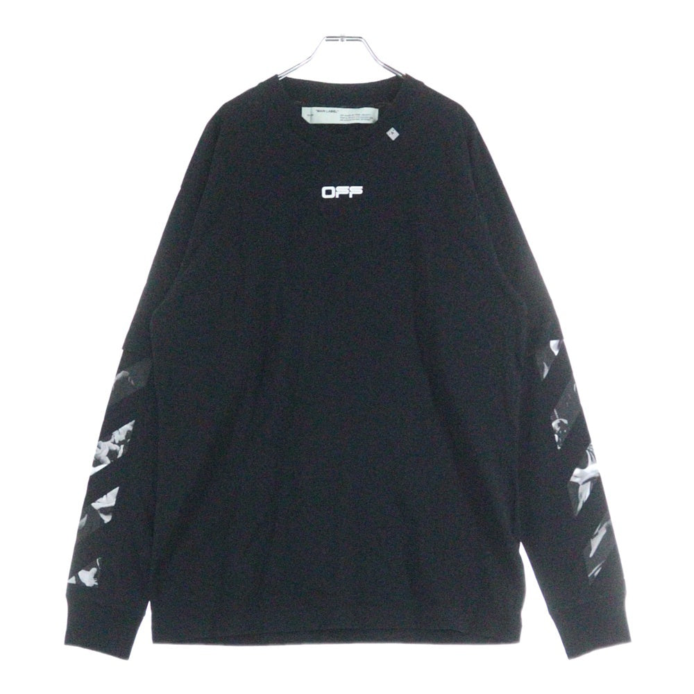 OFF-WHITE(オフホワイト) 20SS Caravaggio Layered L/S T-Shirt カラヴァッジョ レイヤード長袖Tシャツ ロンT ブラック OMAB022S20185005