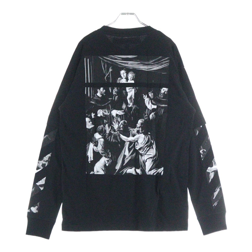 OFF-WHITE(オフホワイト) 20SS Caravaggio Layered L/S T-Shirt カラヴァッジョ レイヤード長袖Tシャツ ロンT ブラック OMAB022S20185005
