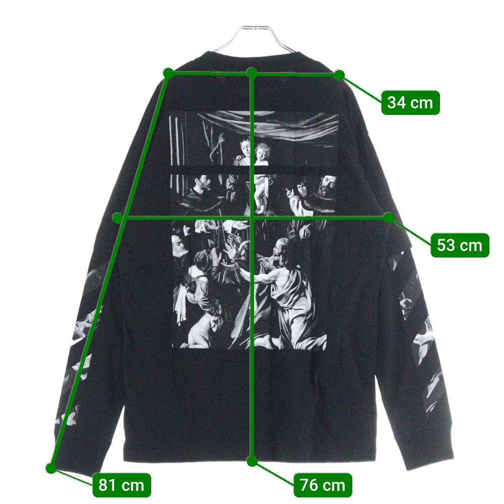 OFF-WHITE(オフホワイト) 20SS Caravaggio Layered L/S T-Shirt カラヴァッジョ レイヤード長袖Tシャツ ロンT ブラック OMAB022S20185005