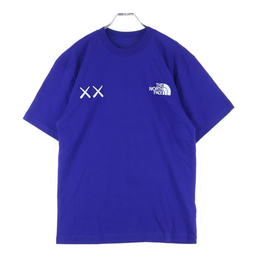 THE NORTH FACE(ザノースフェイス) Kaws Tee カウズ ロゴ刺繍 半袖Tシャツ ブルー