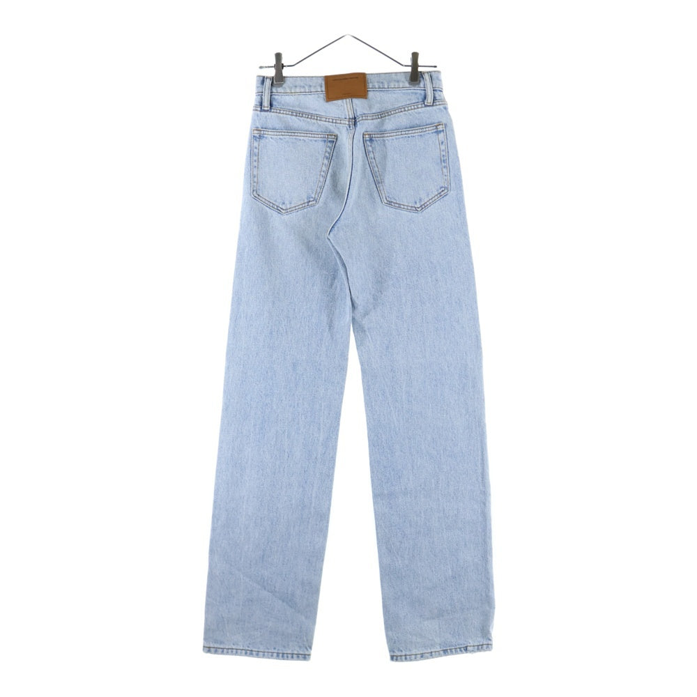 ALEXANDER WANG(アレキサンダーワン) Logo Cut Out Straight Leg Jeans カットアウトロゴ ストレートジーンズ デニムパンツ インディゴ レディース