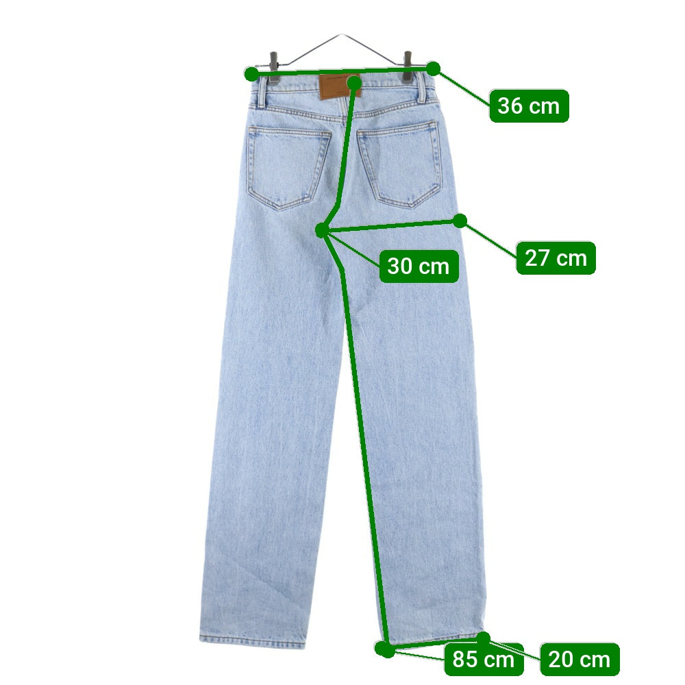 ALEXANDER WANG(アレキサンダーワン) Logo Cut Out Straight Leg Jeans カットアウトロゴ ストレートジーンズ デニムパンツ インディゴ レディース