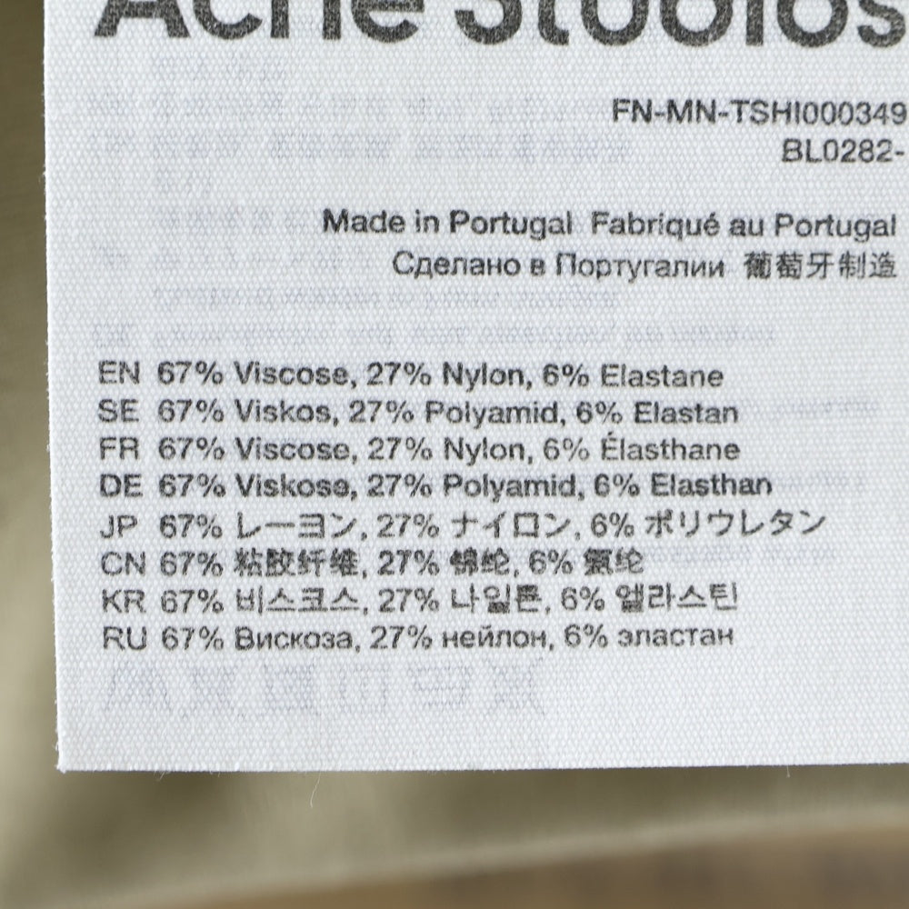 Acne Studios(アクネ ストゥディオズ) Neck Logo T-Shirt ネックロゴ 半袖Tシャツ ベージュ FN-MN-TSHI000349 BL0282-