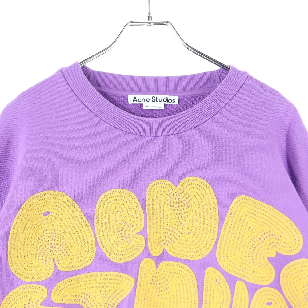 Acne Studios(アクネ ストゥディオズ) Bubble Logo Sweatshirt バブルロゴ クルーネックスウェットトレーナー パープル FN-MN-SWEA000311 BI0172-