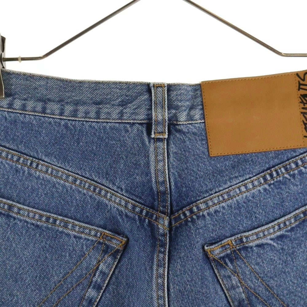 VETEMENTS(ヴェトモン) 20SS Gothic Short ロゴ刺繍 デニムショーツ インディゴ レディース SS20PA337