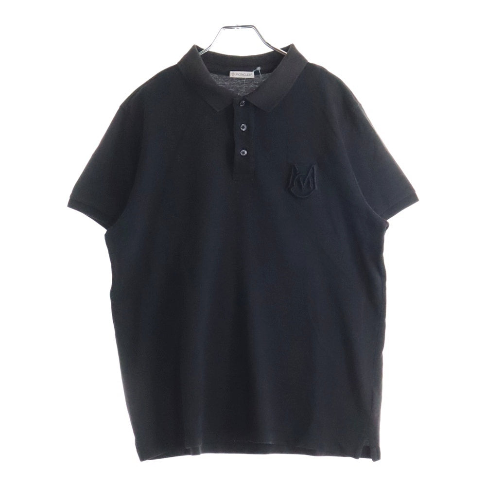 MONCLER(モンクレール) MAGLIA POLO MANICA CORTA ロゴ刺繍 半袖ポロシャツ ブラック G10918A72900 84556