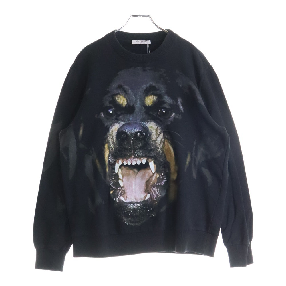 GIVENCHY(ジバンシィ) Rottweiler Sweatshirt ロットワイラー ドッグプリント クルーネックスウェットトレーナー ブラック 14X 7712 498