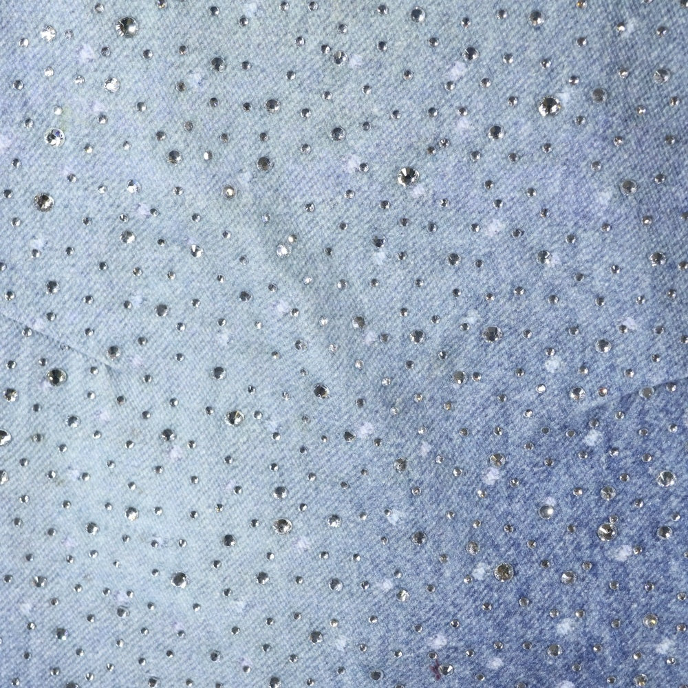 BIRTH OF ROYAL CHILD(バースオブロイヤルチャイルド) 3D Printing Washed Full Diamond Denim ラインストーン装飾 デニムパンツ インディゴ
