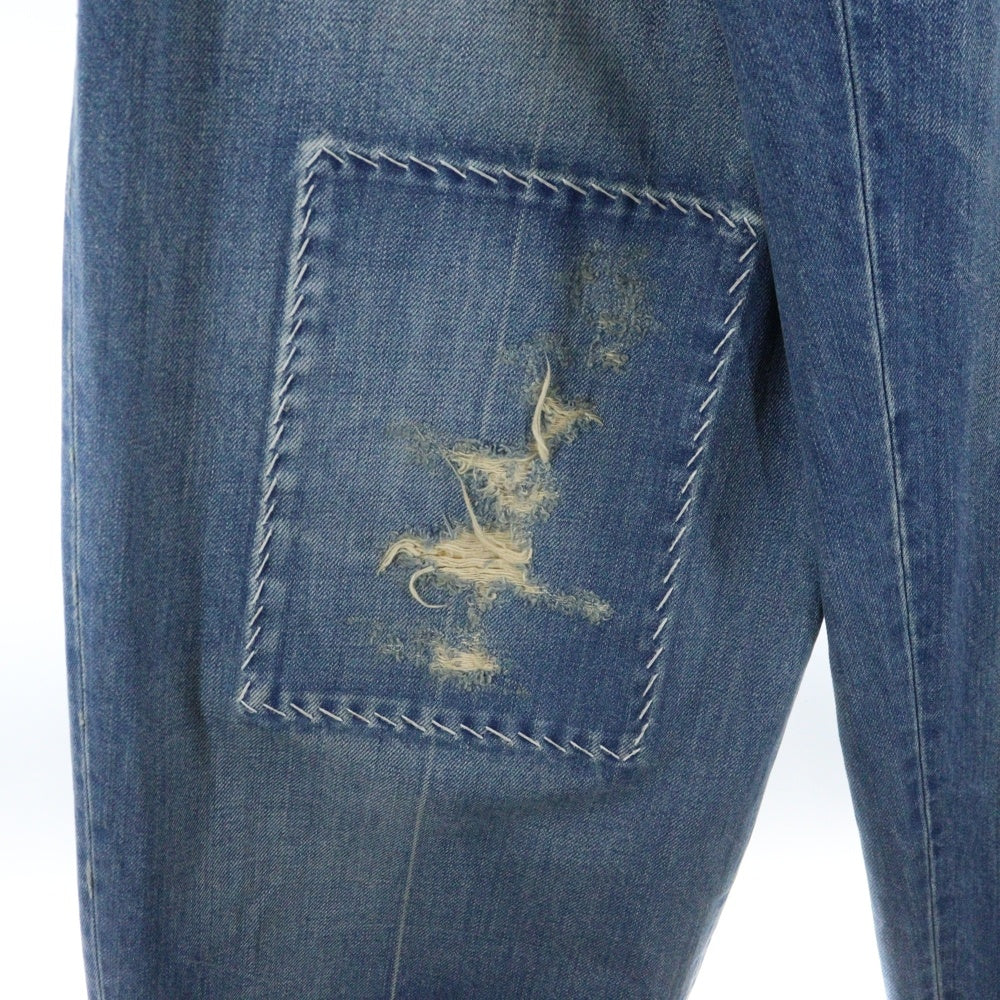 kolor(カラー) 24AW ダメージ加工 パッチワーク バギーデニムパンツ ジーンズ インディゴ 24WCM-P02104
