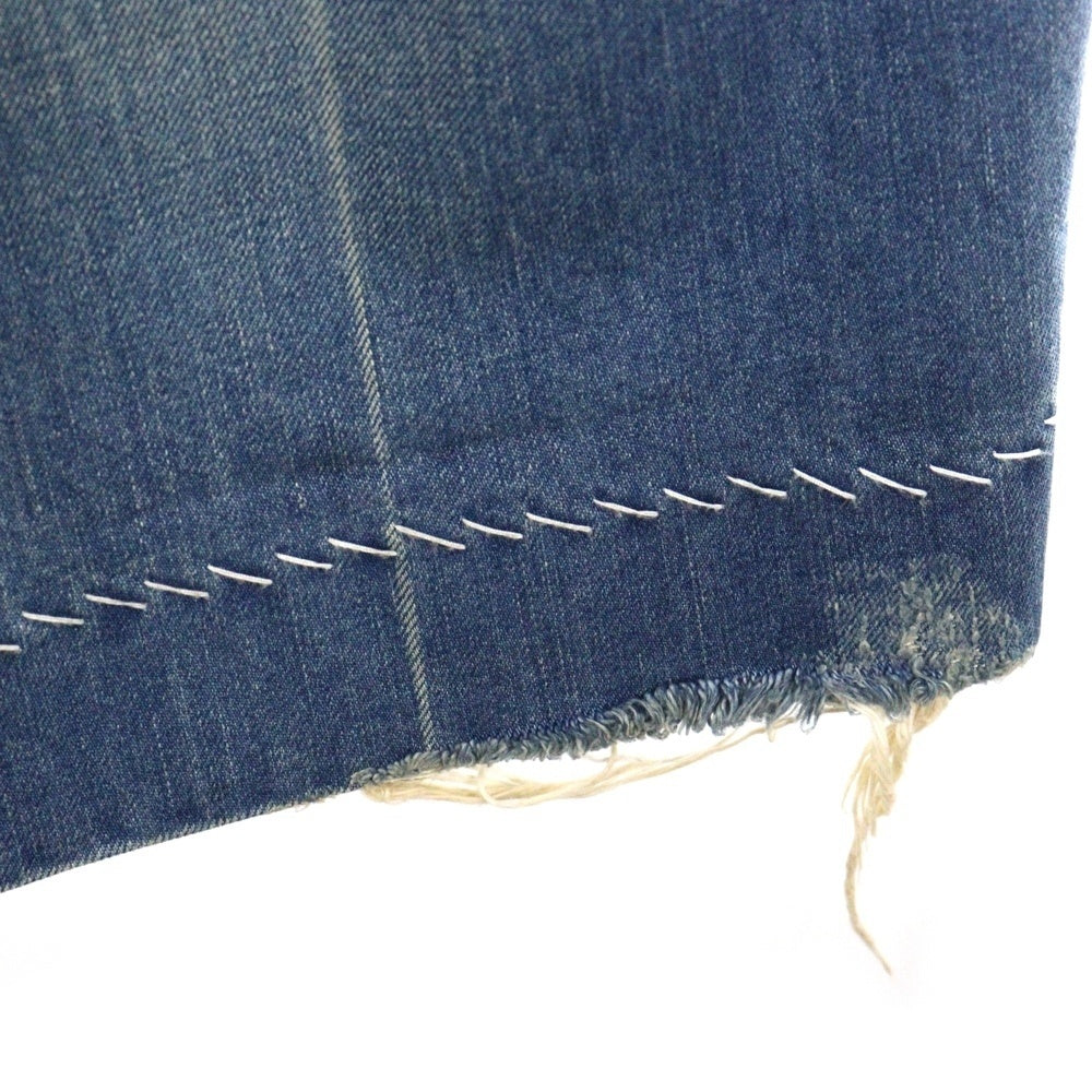 kolor(カラー) 24AW ダメージ加工 パッチワーク バギーデニムパンツ ジーンズ インディゴ 24WCM-P02104
