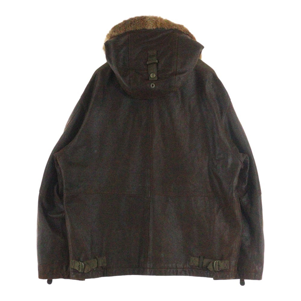 NO BRAND(ノーブランド) dezert デザート ムートンレザー フライトジャケット ブラウン
