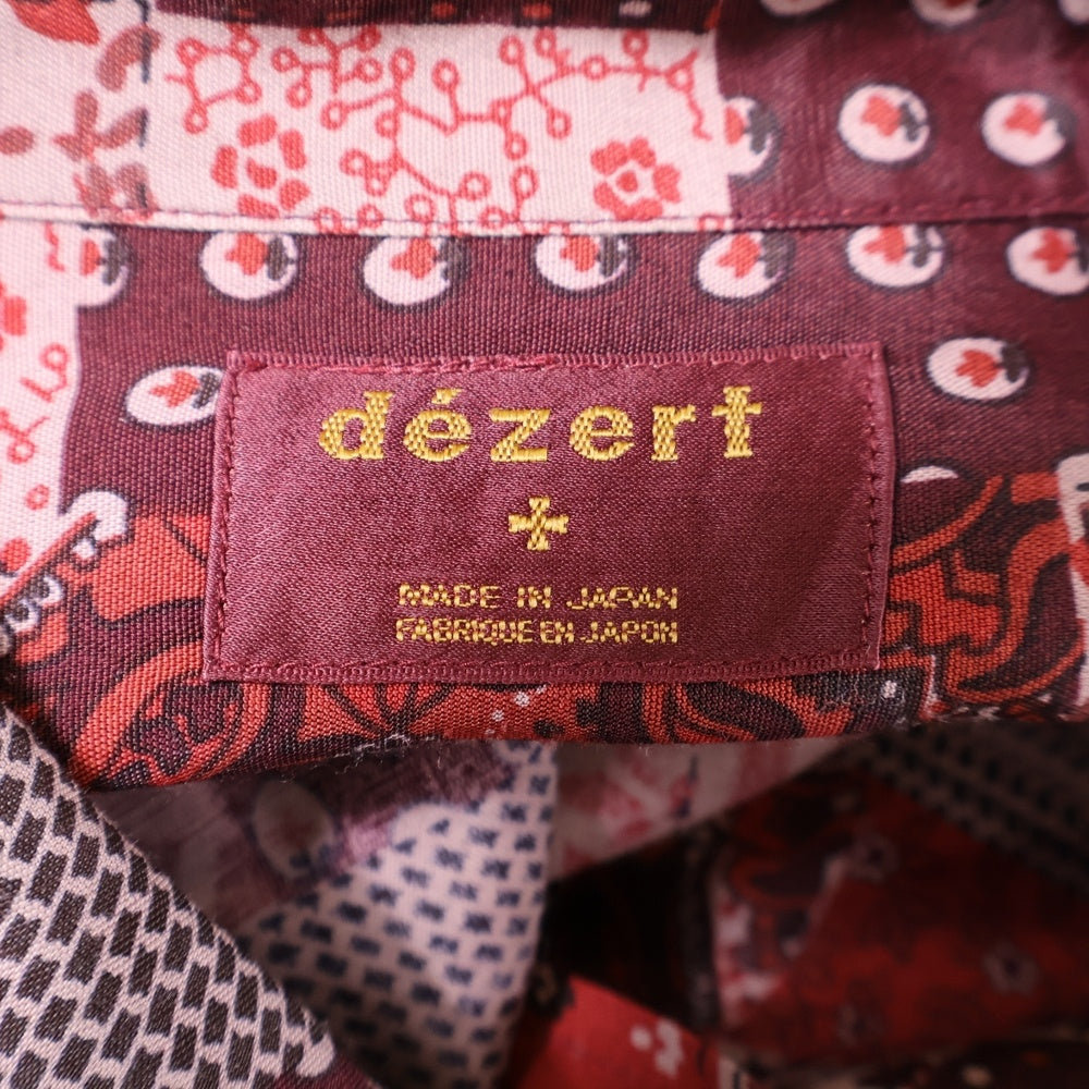 dezert(デザート) dezert デザート ペイズリー柄 長袖シャツ レッド