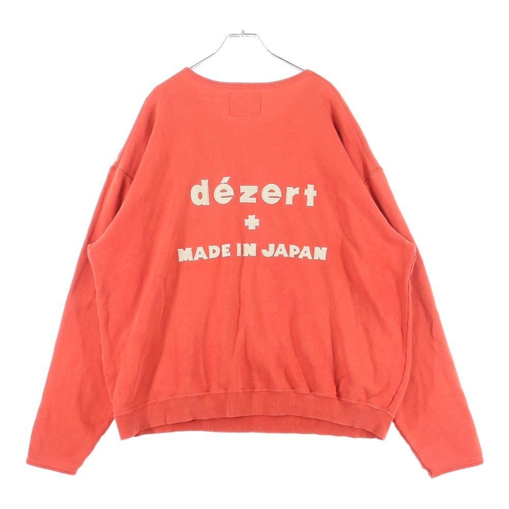 NO BRAND(ノーブランド) dezert デザート バックロゴ刺繍 クルーネックスウェットトレーナー レッド
