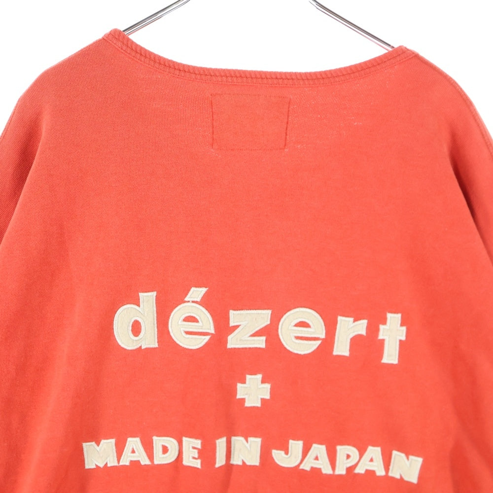 NO BRAND(ノーブランド) dezert デザート バックロゴ刺繍 クルーネックスウェットトレーナー レッド