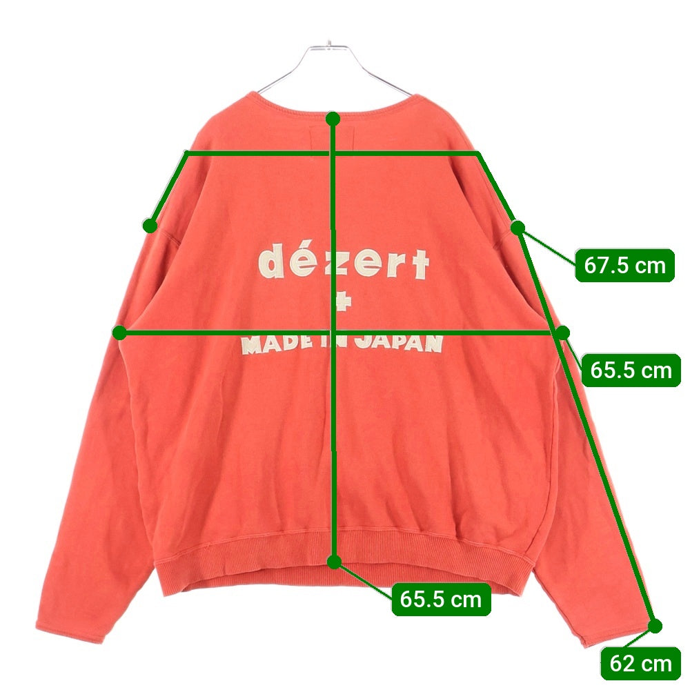 NO BRAND(ノーブランド) dezert デザート バックロゴ刺繍 クルーネックスウェットトレーナー レッド