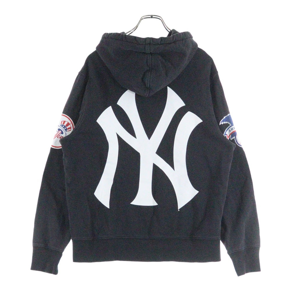 SUPREME(シュプリーム) 15SS ×New York Yankees 47 Brand Hooded Sweatshirt ニューヨークヤンキース プルオーバースウェットパーカー ブラック