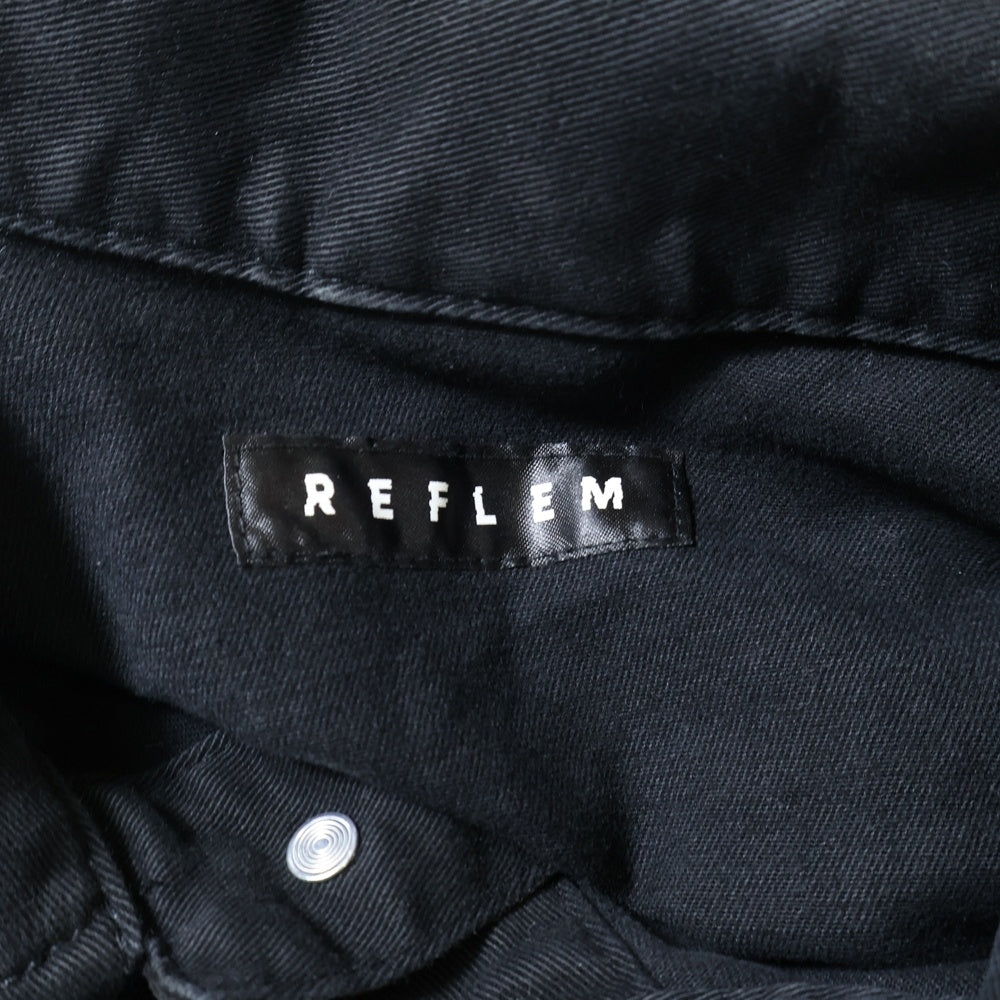 REFLEM(レフレム) リングデザイン クロップド デニムジャケット ブラック RF21-H02