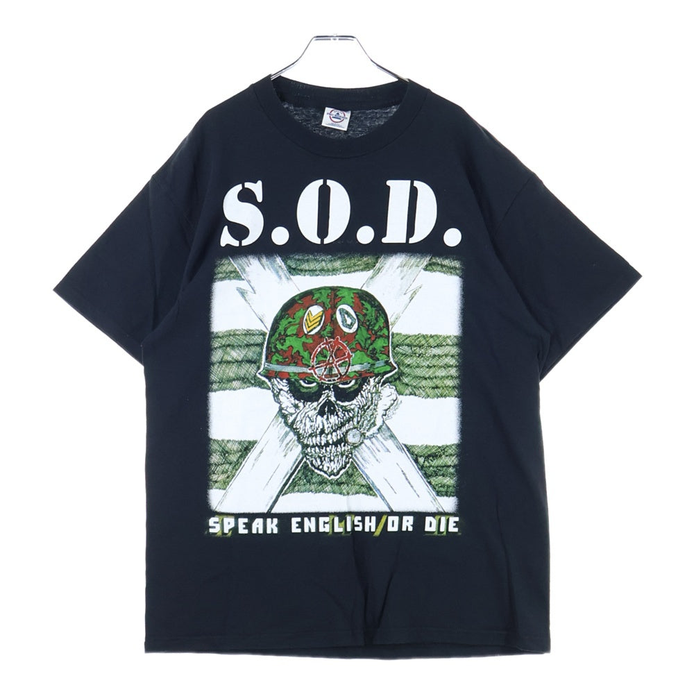 VINTAGE(ヴィンテージ) S.O.D.SPEAK ENGLISH/OR DIE スピークイングリッシュオアダイ 半袖Tシャツ カットソー ブラック