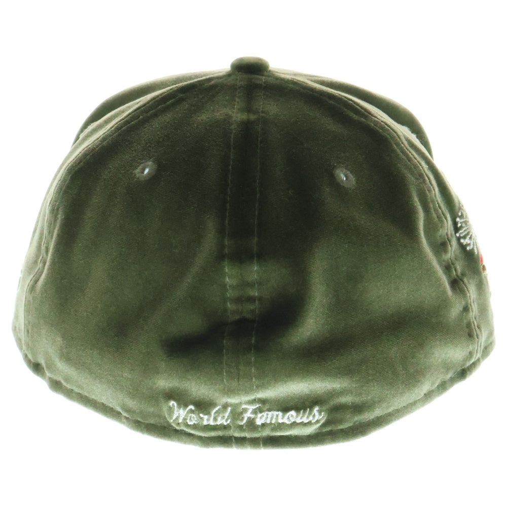 SUPREME(シュプリーム) 22AW ×NEWERA Velour Box Logo ニューエラ ベロア ボックスロゴ キャップ 帽子 カーキ