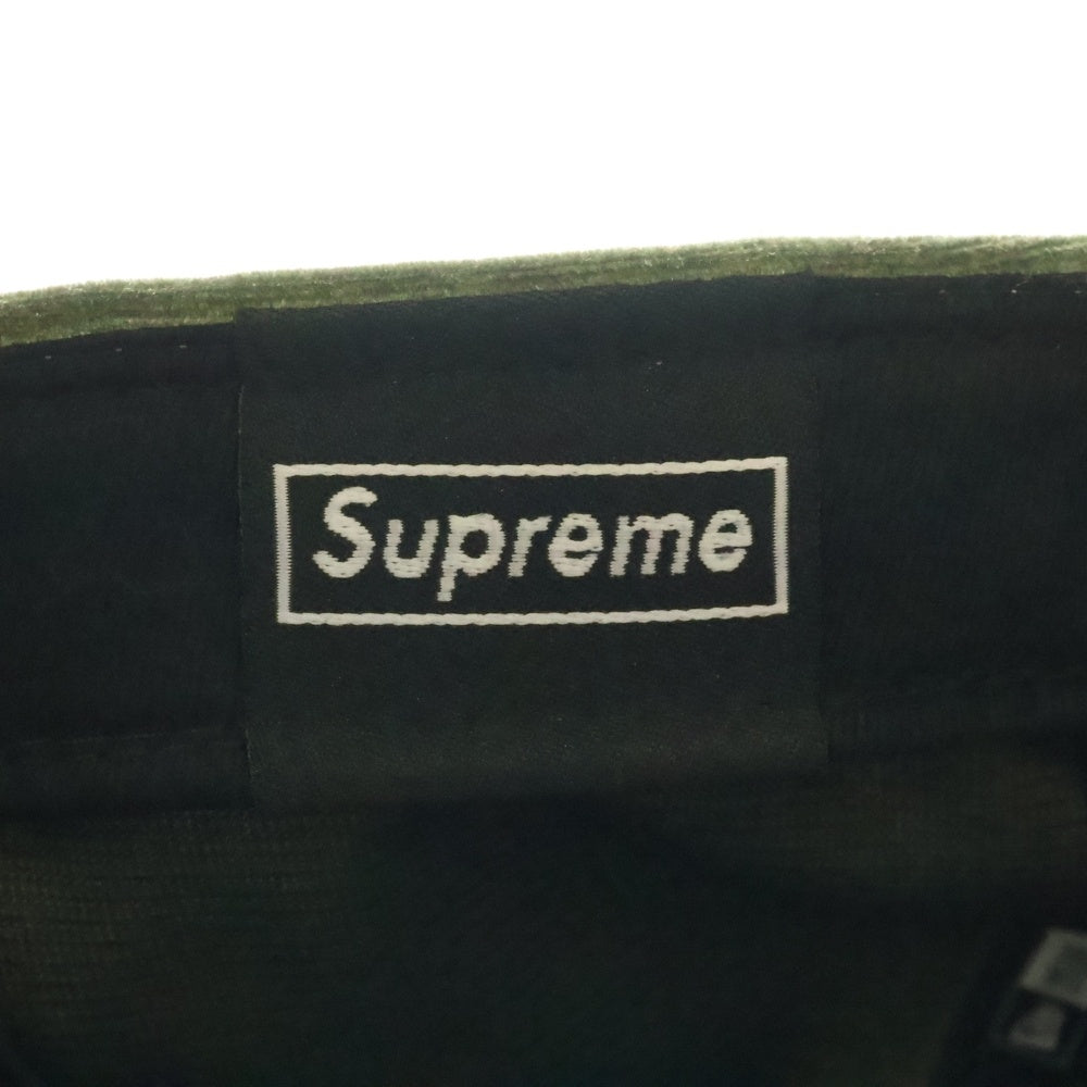 SUPREME(シュプリーム) 22AW ×NEWERA Velour Box Logo ニューエラ ベロア ボックスロゴ キャップ 帽子 カーキ