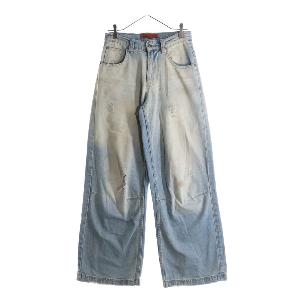 JADED LONDON(ジェイデッドロンドン) WASHED DENIM PANTS ダメージ加工 ウォッシュド デニムパンツ インディゴ