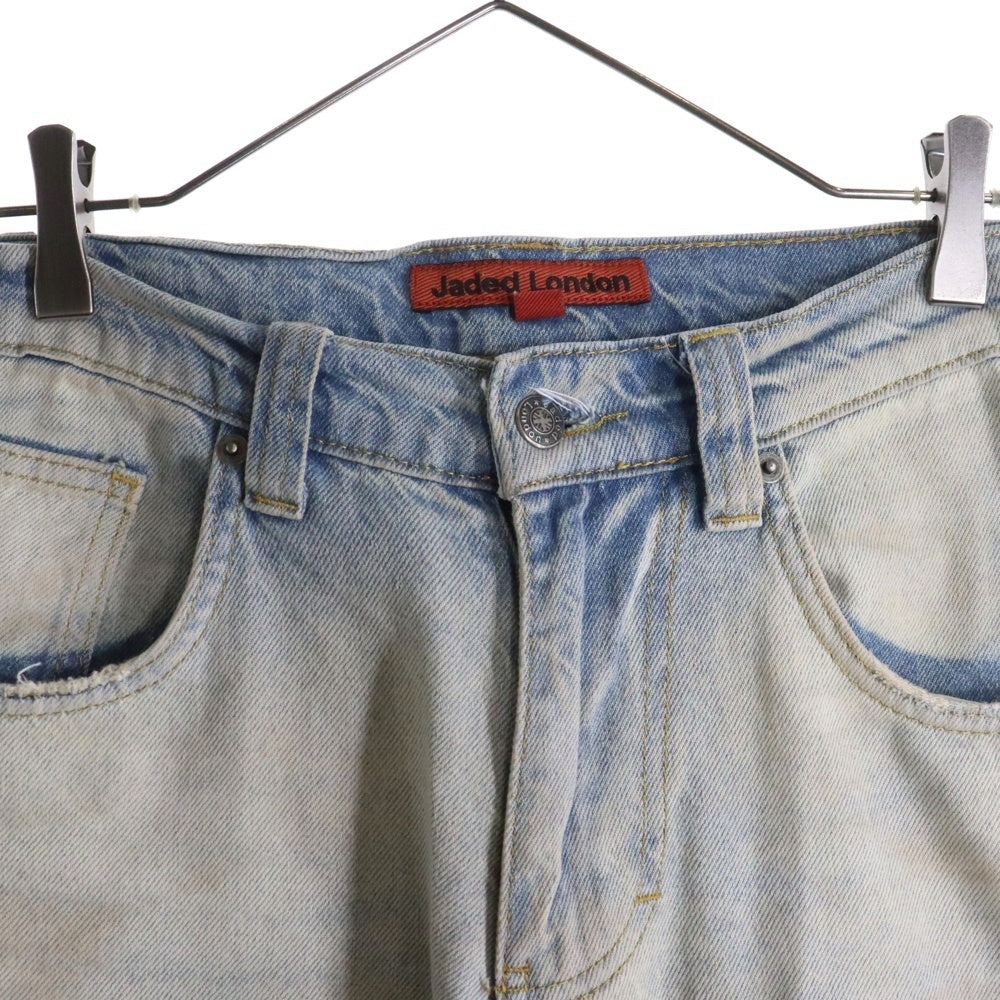 JADED LONDON(ジェイデッドロンドン) WASHED DENIM PANTS ダメージ加工 ウォッシュド デニムパンツ インディゴ