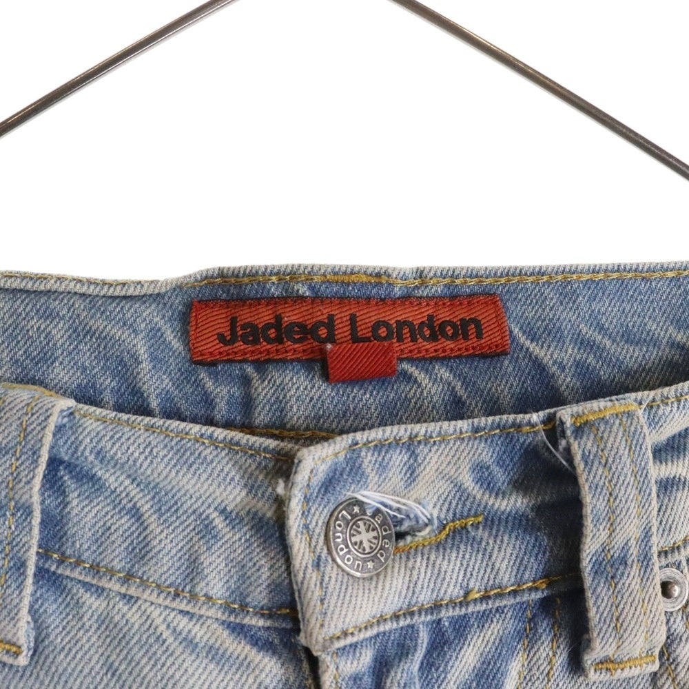 JADED LONDON(ジェイデッドロンドン) WASHED DENIM PANTS ダメージ加工 ウォッシュド デニムパンツ インディゴ
