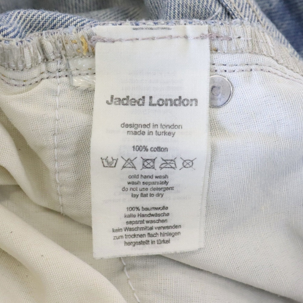 JADED LONDON(ジェイデッドロンドン) WASHED DENIM PANTS ダメージ加工 ウォッシュド デニムパンツ インディゴ
