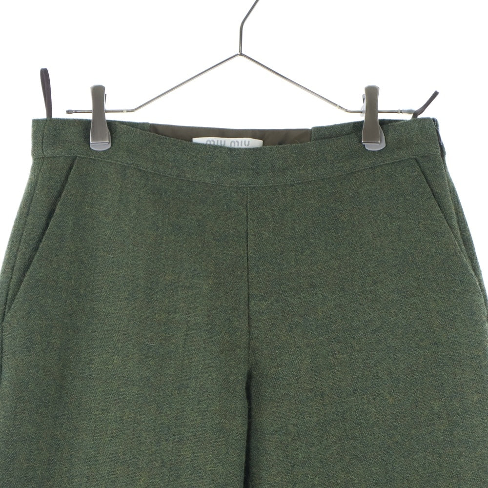 miumiu(ミュウミュウ) WOOL TAILORED PANTS ウール テーラードパンツ カーキ