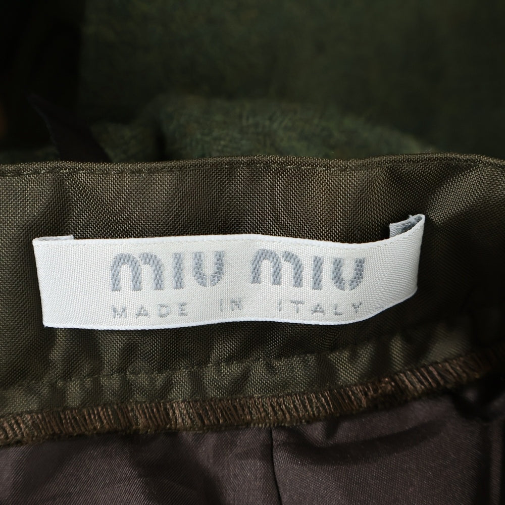 miumiu(ミュウミュウ) WOOL TAILORED PANTS ウール テーラードパンツ カーキ