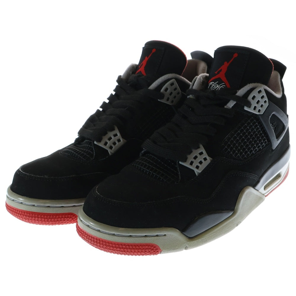 NIKE(ナイキ) AIR JORDAN 4 RETRO FIRE RED-CEMENT エアジョーダン4 レトロ ブレッド ハイカットスニーカー ブラック US9/27.0cm 308497-06